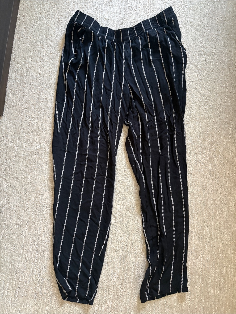 Women’s Black Pinstripe Casual Pants